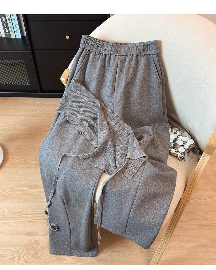 가을 겨울 새로운 방귀 커튼 와이드 레그 팬츠 다용도 하이웨이스트 모통이 칼 바지 레트로 캐주얼 바지 오래된 돈 바람 페이크 레이어드 풍선 바지 상세 이미지 12