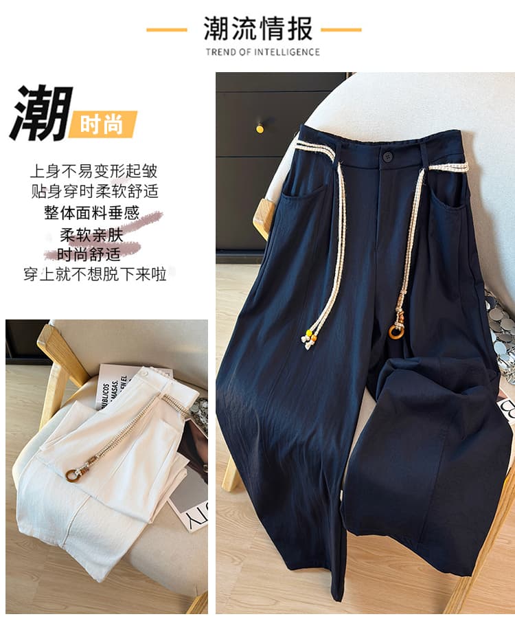 가을 겨울 새로운 외국 가스 와이드 레그 팬츠 레트로 워시 물 면 모통이 칼 바지 다용도 캐주얼 바지 한국 스타일 하이웨이스트 아빠 바지 상세 이미지 2