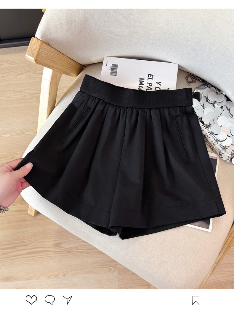 여름 높은 품질 얼음 실크 넓은 다리가 짧다. 바지 리프트 엉덩이 몸매 가꾸기 도파민 캐주얼 반바지 한국 스타일 품격 하이웨이스트 반바지 상세 이미지 14