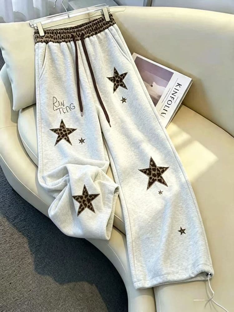 가을 새로운 아메리칸 조거 워크웨어 팬츠 자수 별 루즈핏 와이드 레그 팬츠 다용도 캐주얼 바지 조거 운동 바지 상세 이미지 8