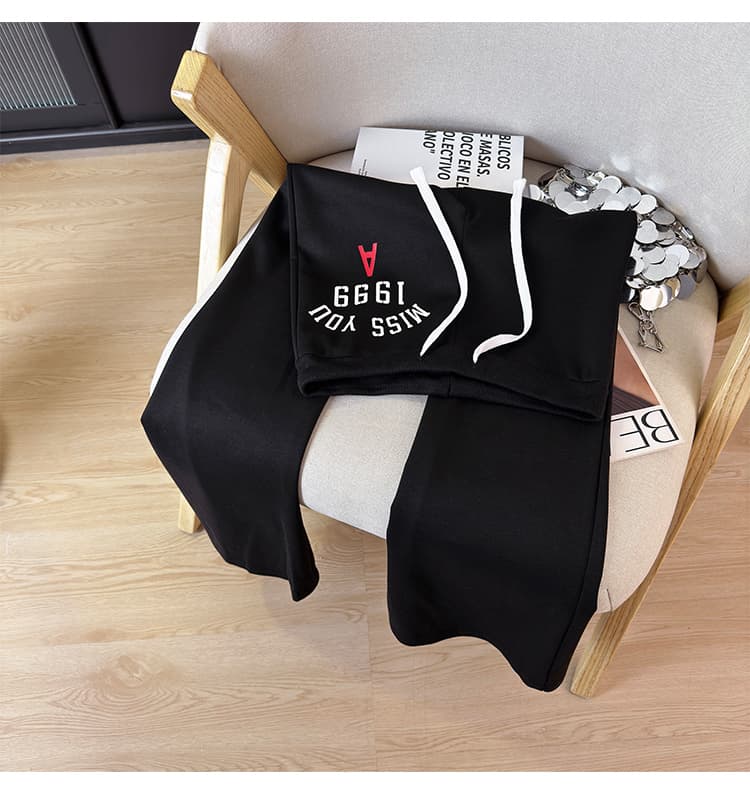 가을 겨울 새로운 미니멀리즘 느슨함 부츠컷 바지 한국 스타일 몸매 가꾸기 나팔 바지 하이웨이스트 다용도 도루 센스 캐주얼 운동 바지 상세 이미지 29