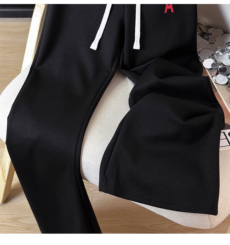 가을 겨울 새로운 미니멀리즘 느슨함 부츠컷 바지 한국 스타일 몸매 가꾸기 나팔 바지 하이웨이스트 다용도 도루 센스 캐주얼 운동 바지 상세 이미지 34