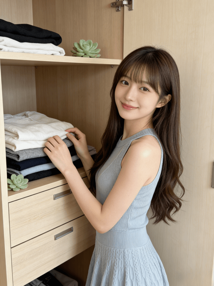 okmashop 순수한 흰색 사랑 행침 목 니트 여성 드레스 봄 여름 품격 고급 센스 몸매 가꾸기 허리 수축 치마 상세 이미지 18