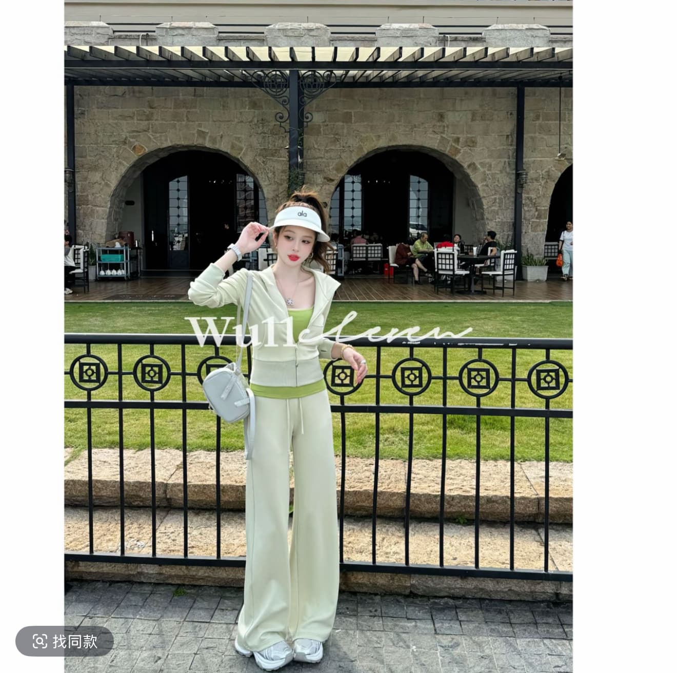 새로운 패션 외국 가스 몸매 가꾸기 오픈 가디건 후드 재킷 바지 3종 세트 상세 이미지 1