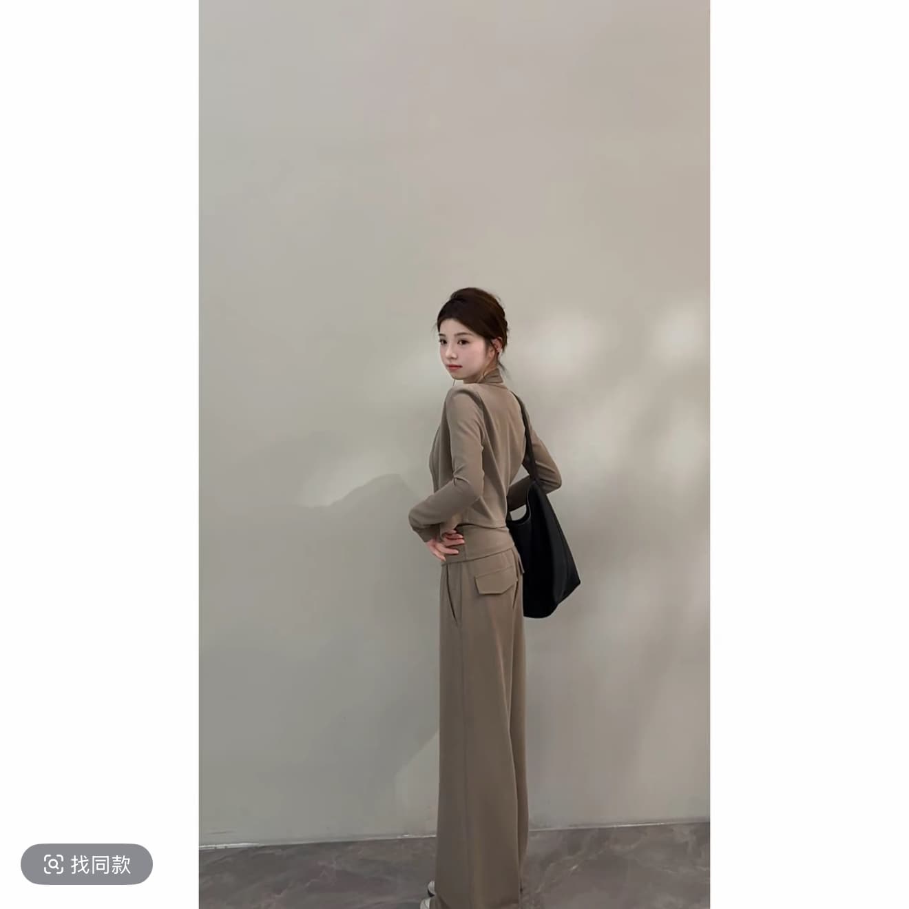 노래 송 봄 여름 새로운 느긋한 슬림해 보이는 느슨함 센스 오픈 가디건 슬립 하이웨이스트 긴 바지 3종 세트 세트 이미지 3