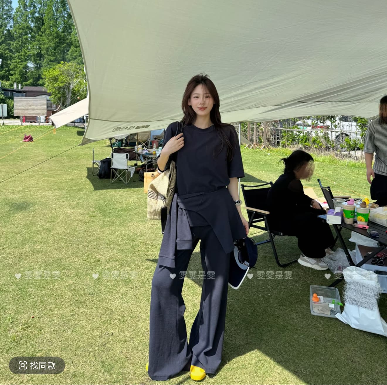 여름 새로운 미니멀리즘 출퇴근 숄 짧은 소매 커버 바지 아이들 느긋한 바람 루즈핏 디자인 센스 세련된 3종 세트 이미지 4