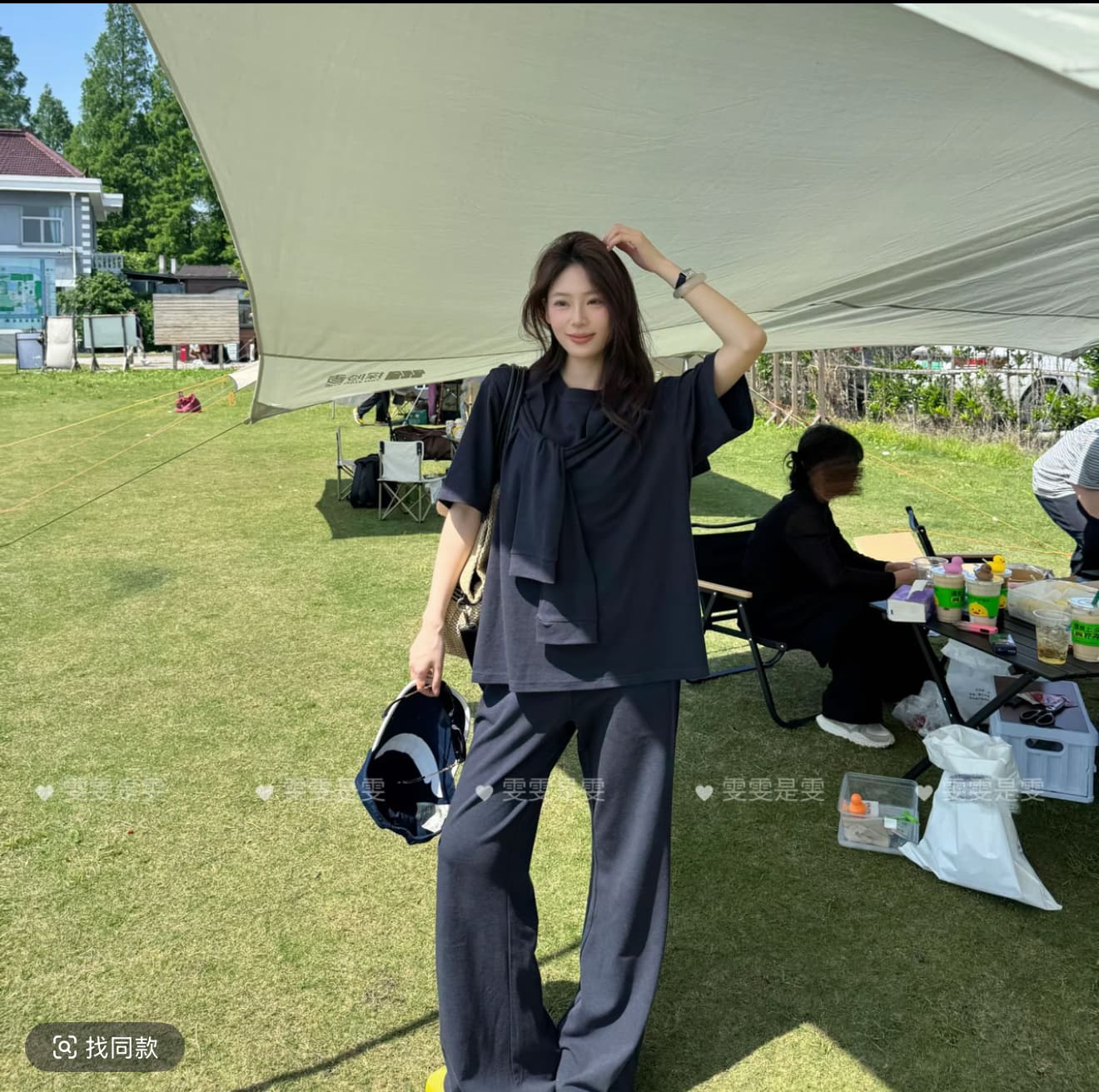 여름 새로운 미니멀리즘 출퇴근 숄 짧은 소매 커버 바지 아이들 느긋한 바람 루즈핏 디자인 센스 세련된 3종 세트