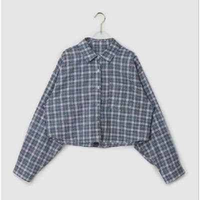 한국 스타일 chic 작은 대중 체크무늬 폴로 칼라 쇼트 스타일 긴팔 여성 셔츠 루즈핏 연령 감소 자외선 차단 오픈 가디건 지금 이미지 2