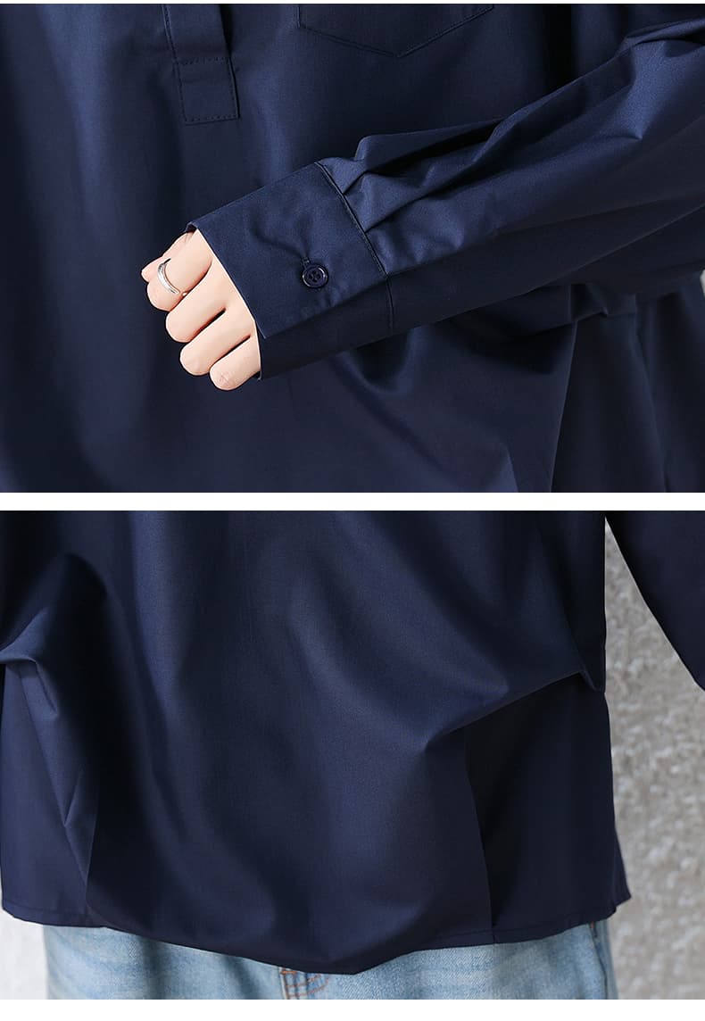실사 빅 사이즈 여성 의류 2026 가을 새로운 캐주얼 다용도 패션 POLO 칼라 셔츠 상세 이미지 18
