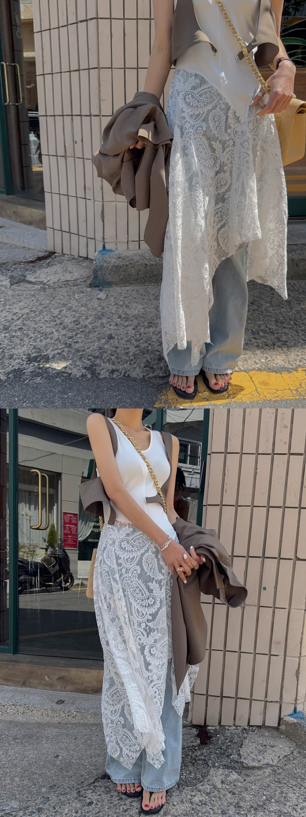 재고 있음 여성 드레스 디자인 센스 작은 대중 V넥 민소매 핫걸 조끼 스커트 여름 상세 이미지 19