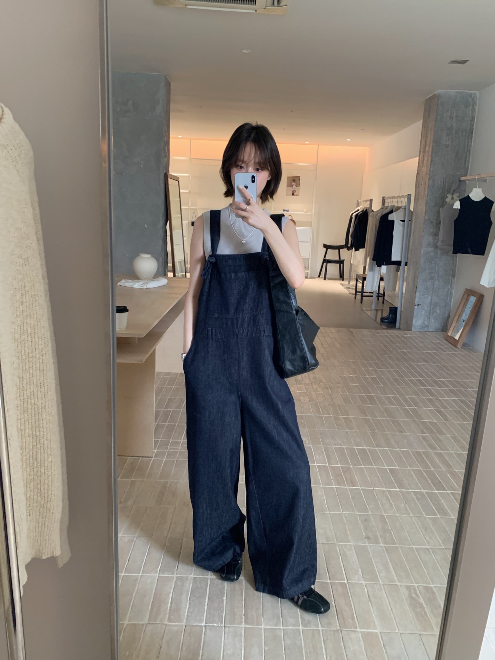 재고 있음 ins 한국 진한 파란색 루즈핏 멜빵 바지 청바지 가을 레트로 느슨함 느긋한 센스 바지 상세 이미지 8