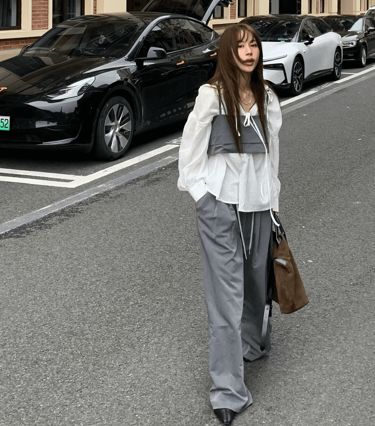 재고 있음 ins 한국 동대문 디자인 센스 패션 좋은 착용 가져 가라. 슬립 정장 펌프 로프 긴 바지 셔츠 세트 상세 이미지 2
