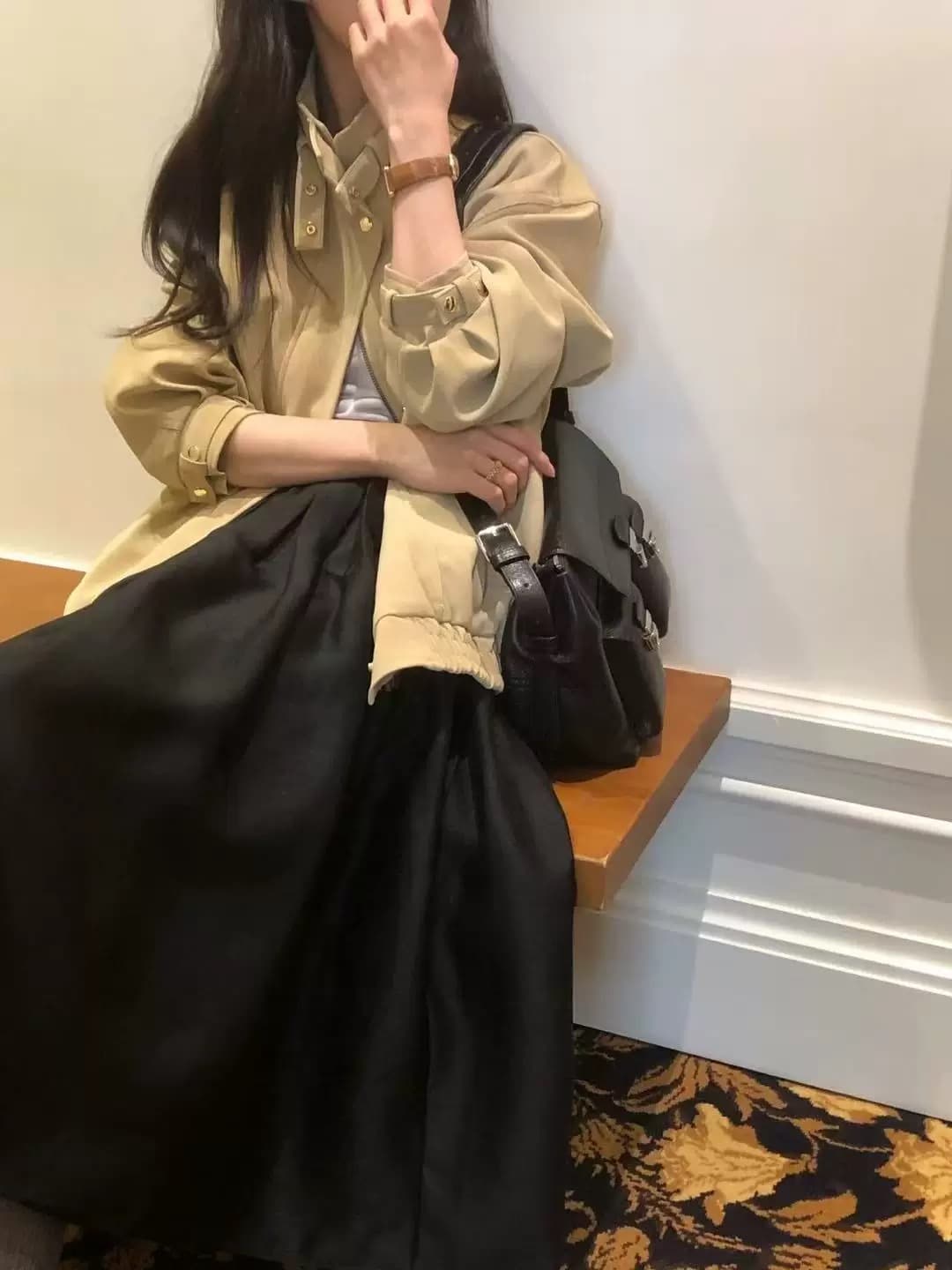 재고 있음 ins 한국 동대문 조금 차가운 가을 새로운 루즈핏 레트로 스웨이드 재킷 재킷 작은 키 상세 이미지 4
