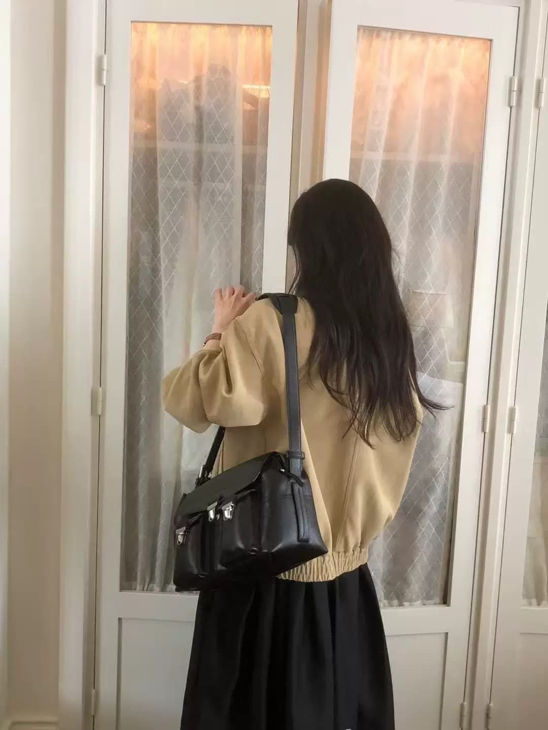 재고 있음 ins 한국 동대문 조금 차가운 가을 새로운 루즈핏 레트로 스웨이드 재킷 재킷 작은 키 상세 이미지 5