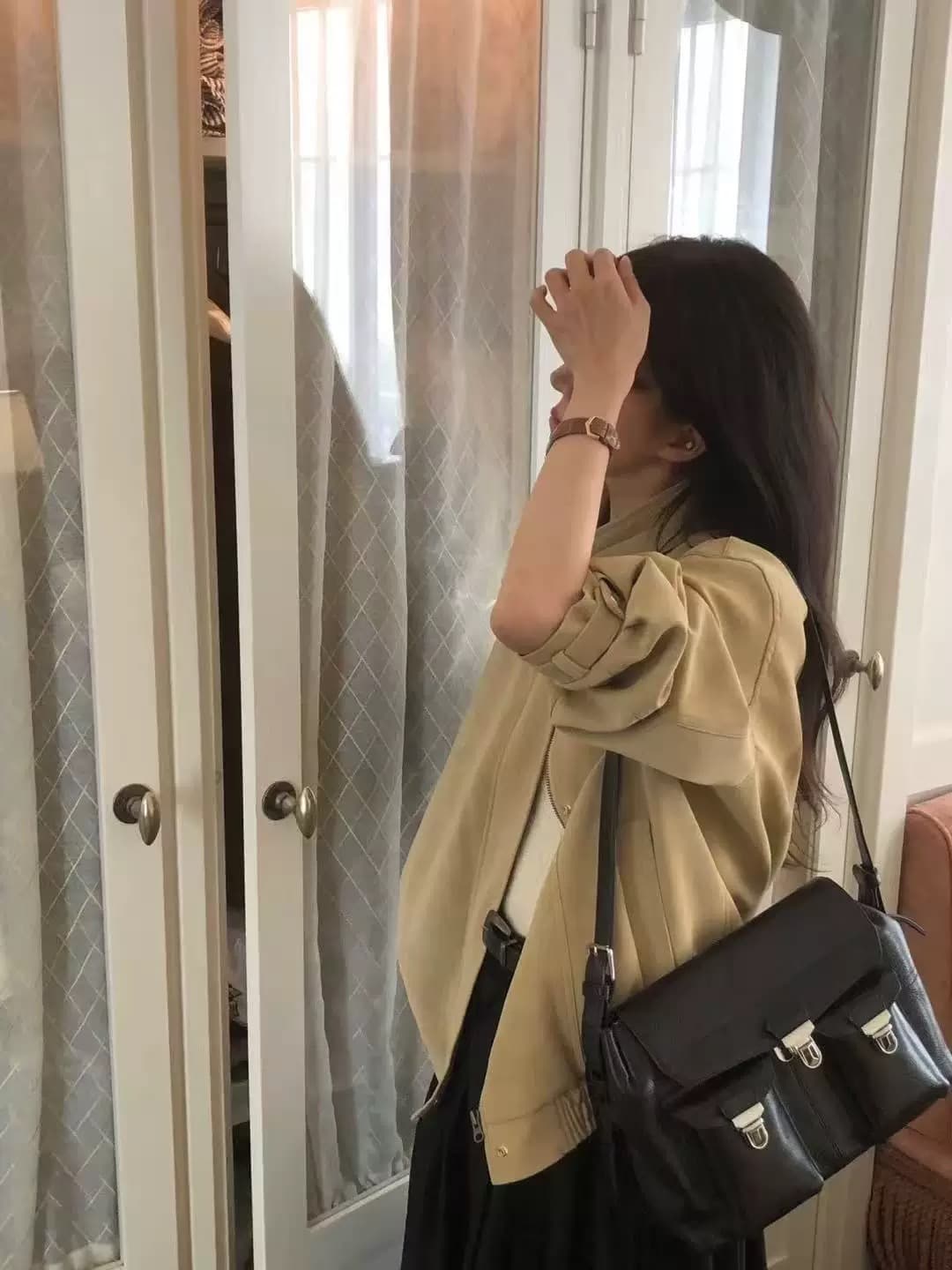 재고 있음 ins 한국 동대문 조금 차가운 가을 새로운 루즈핏 레트로 스웨이드 재킷 재킷 작은 키 상세 이미지 7