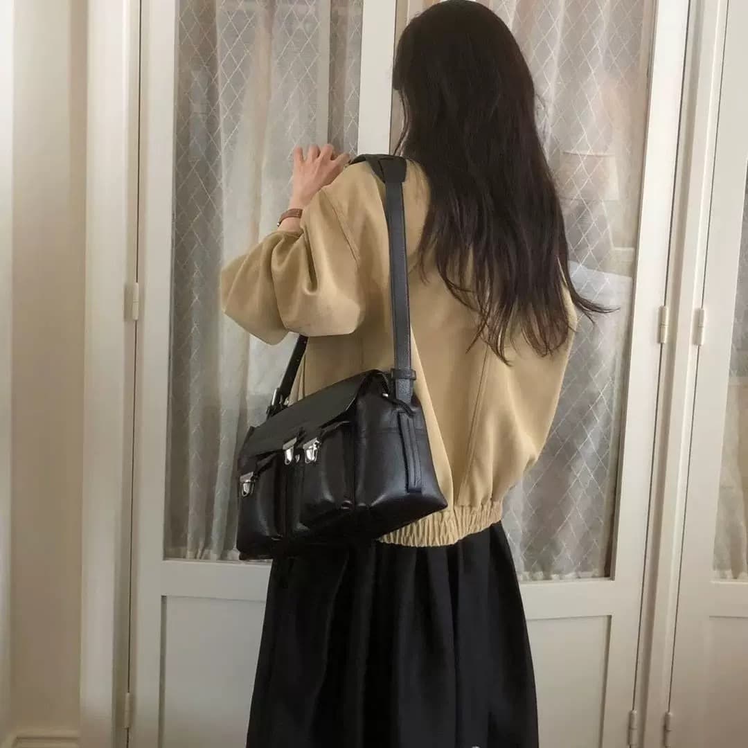 재고 있음 ins 한국 동대문 조금 차가운 가을 새로운 루즈핏 레트로 스웨이드 재킷 재킷 작은 키 상세 이미지 9