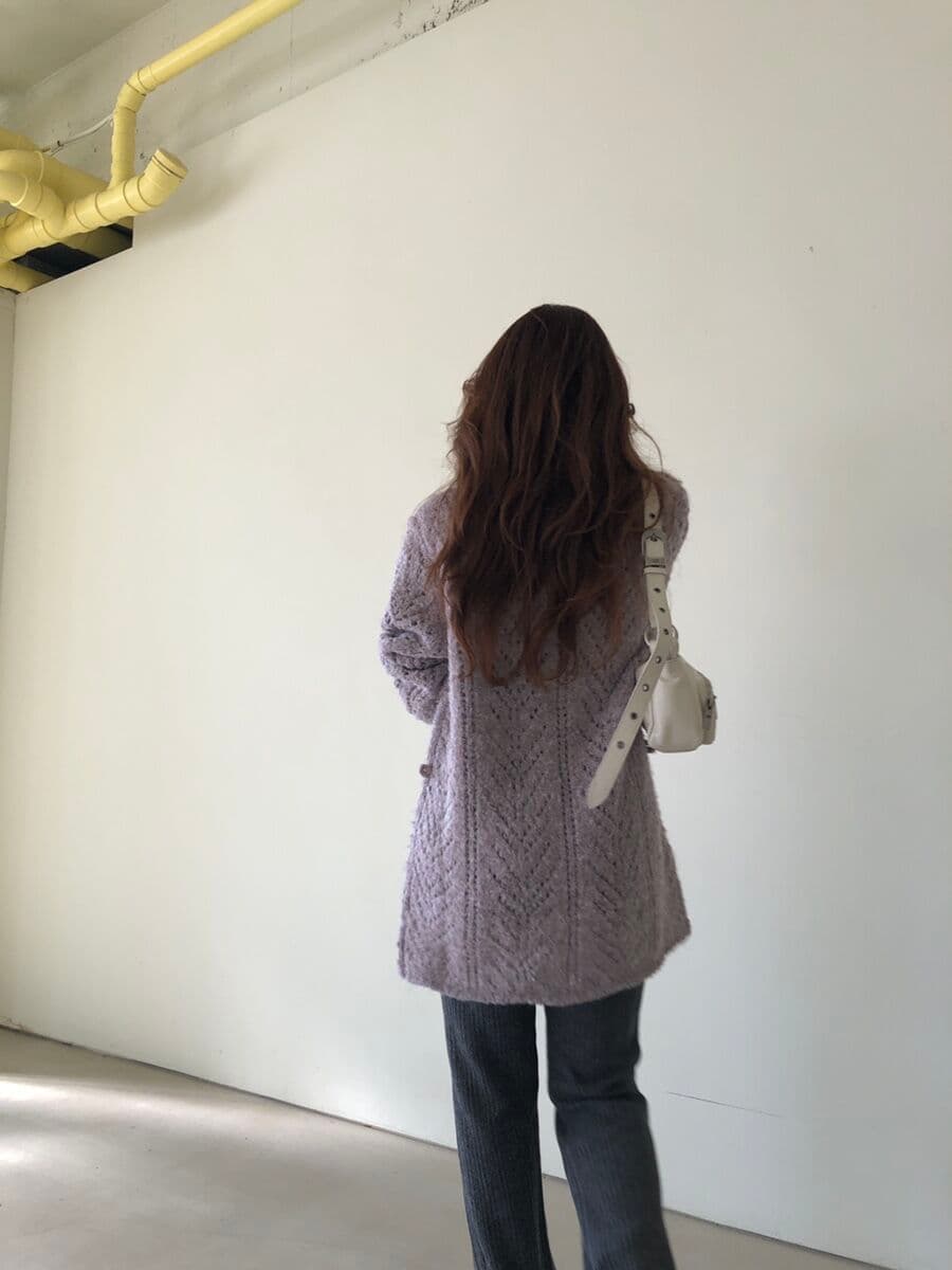 재고 있음 ins 한국 동대문 레트로 달콤함 홀로우 아웃 중간 길이 스웨터 느긋한 바람 루즈핏 벨트 니트 스웨터 상세 이미지 19