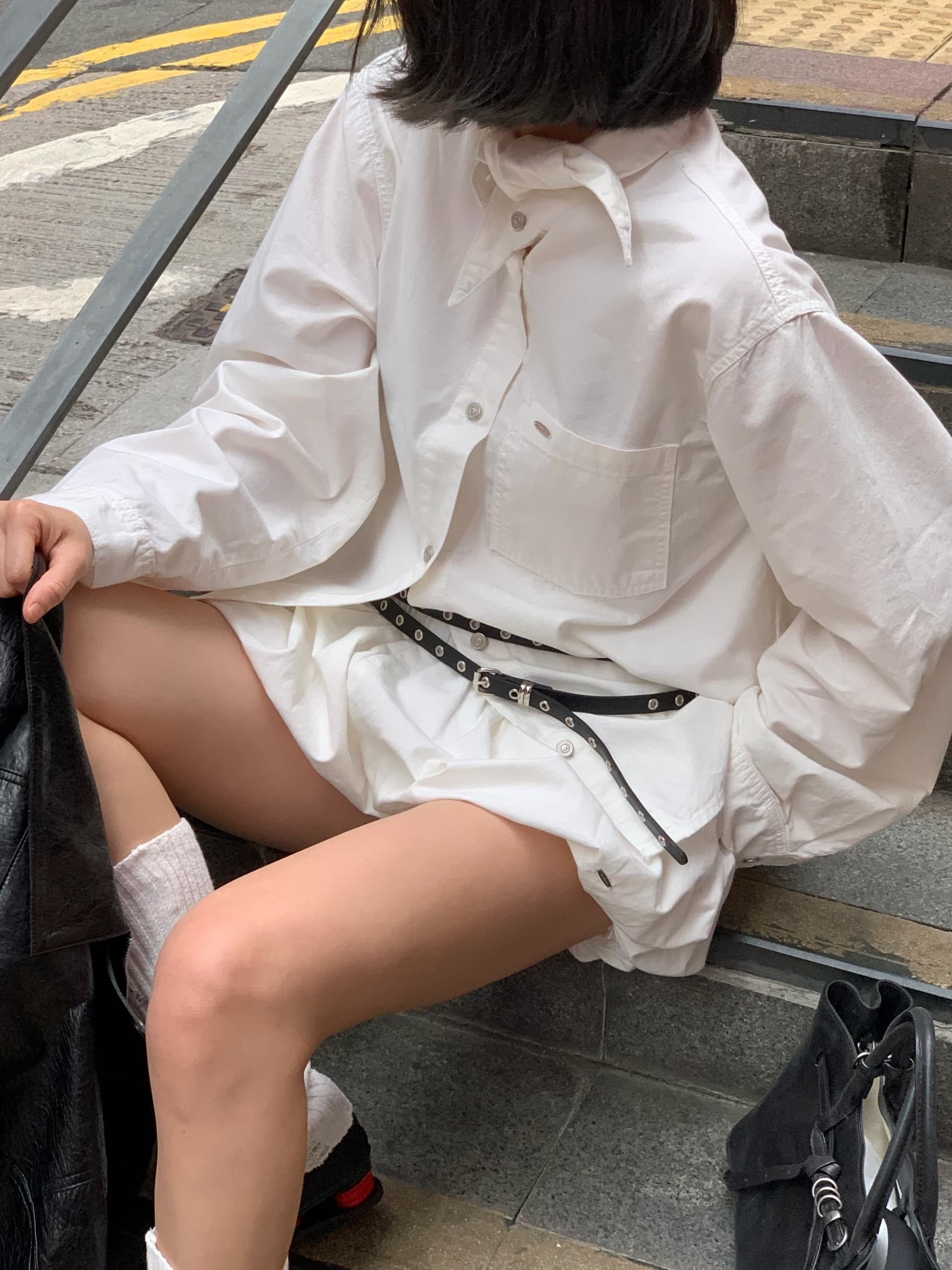 재고 있음 ins 한국 동대문 봄 여름 세련된 좋은 고급 센스 셔츠 포인터 포인터 칼라 짧은 치마바지 세트 상세 이미지 10