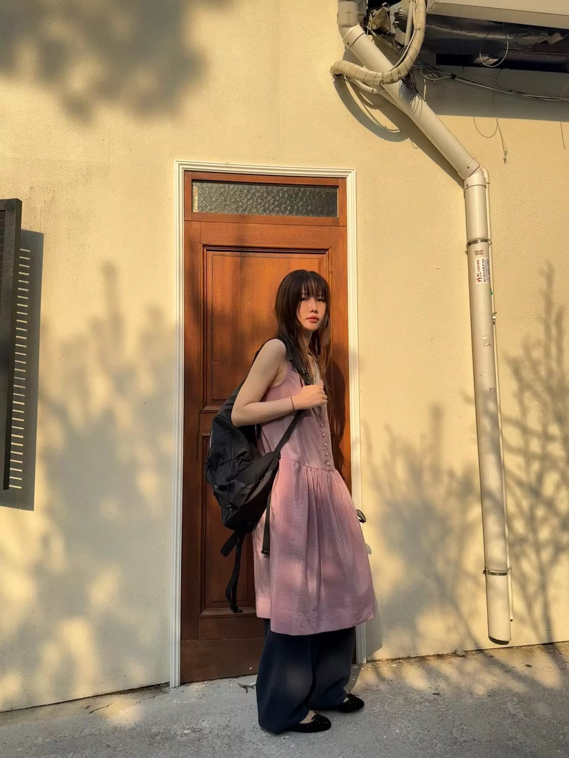 질량 재고 있음 chic 한국 동대문 장 어린이 萱 같은 단락 광장 칼라 드레스 달콤함 슬립 드레스 상세 이미지 9