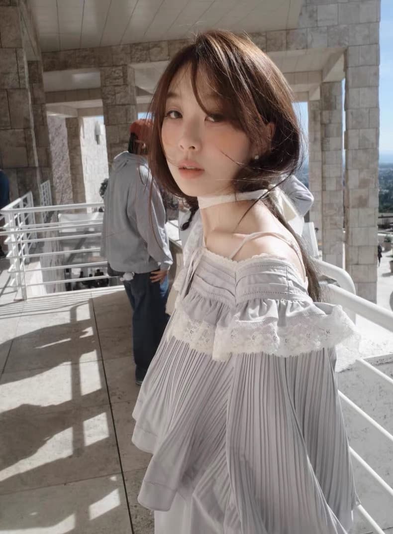 재고 있음 chic 한국 새로운 프랑스식 달콤함 레이스 레이스 스탠드 칼라 루즈핏 긴팔 여성 셔츠 상세 이미지 7