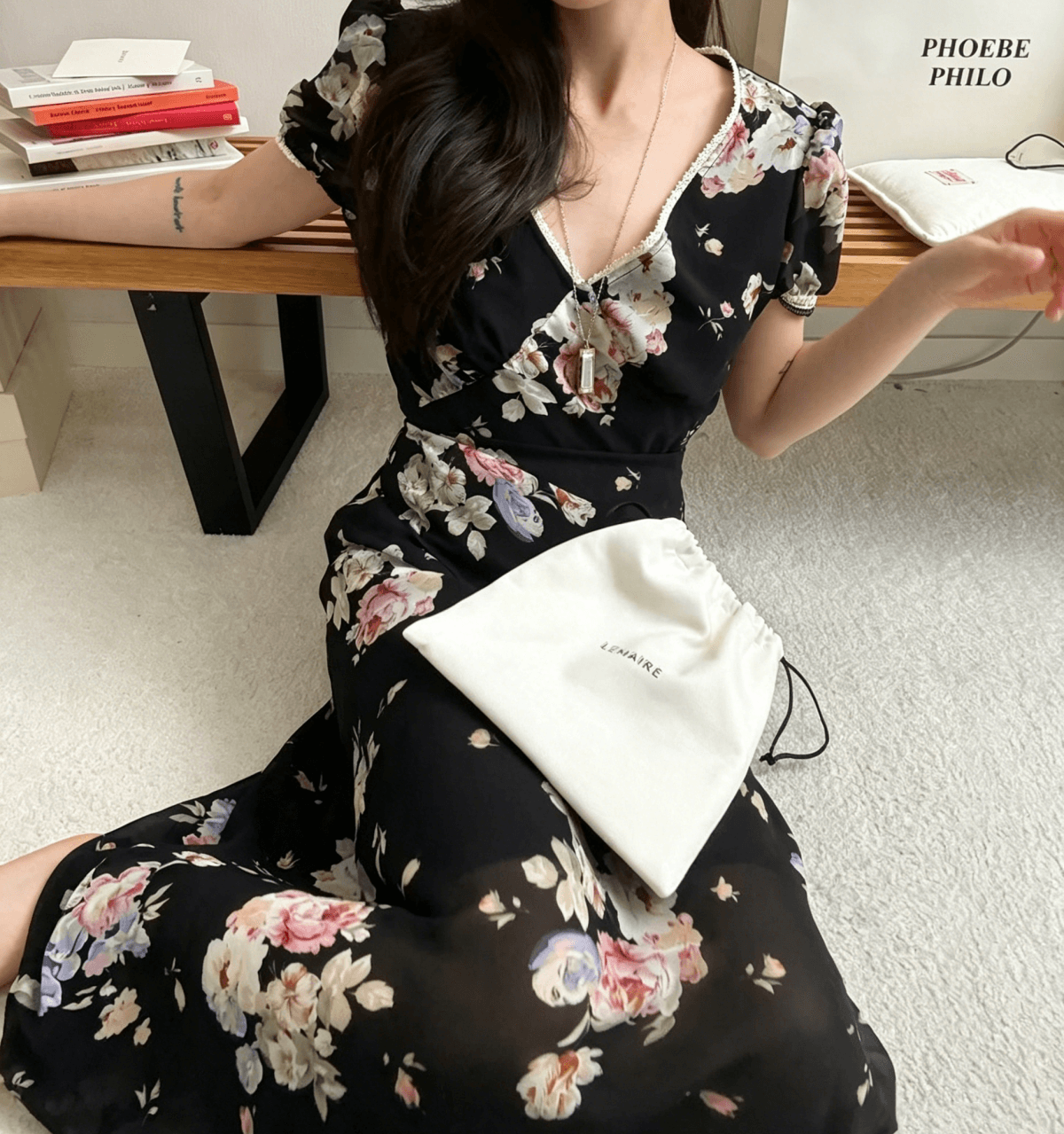 chic 한국 동대문 여름 새로운 26 달콤함 부드러운 꽃 V넥 레이스 레이스 반팔 드레스 이미지 4