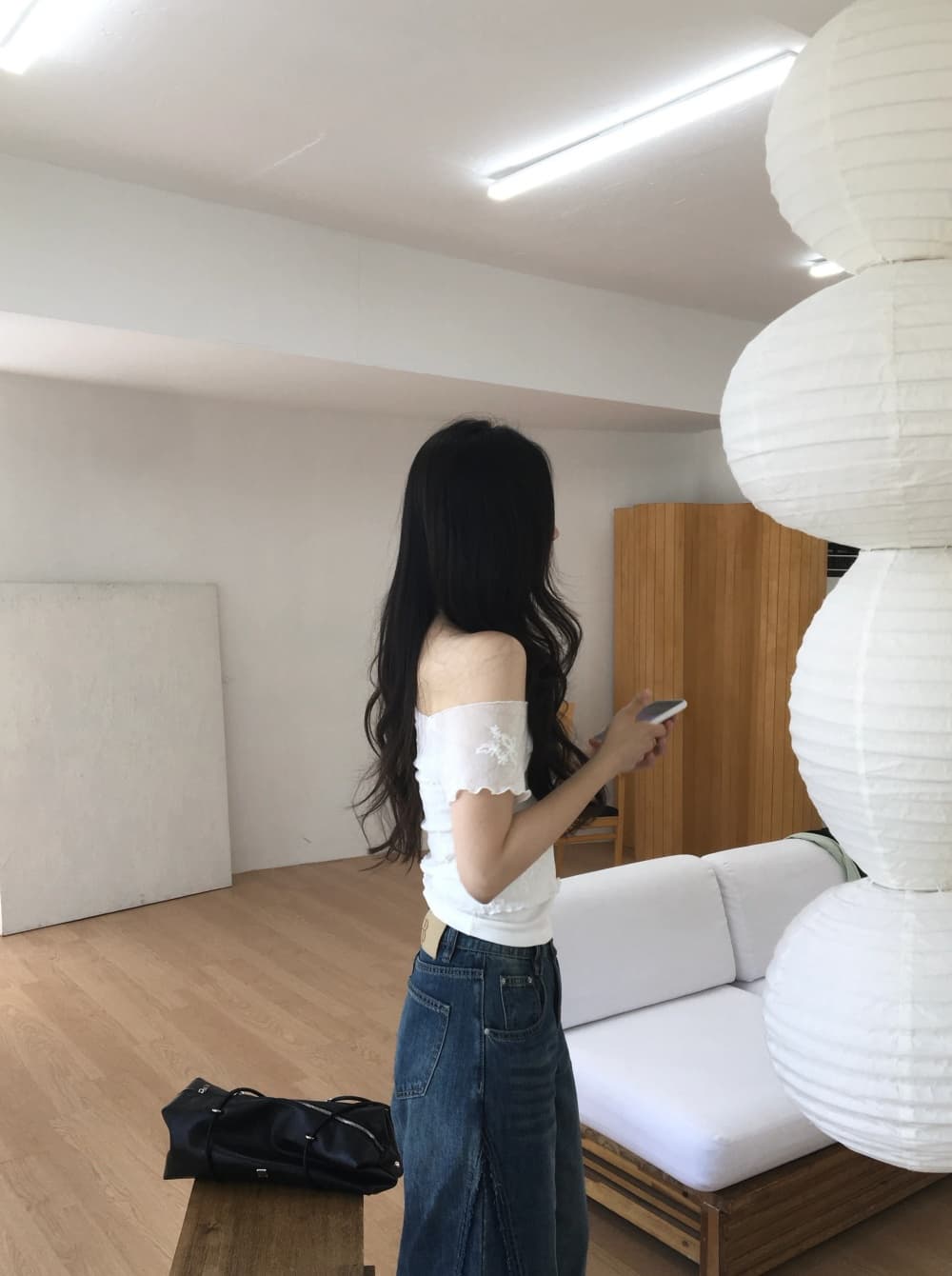 있음 선적 한국 동대문 봄 여름 부드러운 다용도 슬립 자수 반팔 세트 상세 이미지 38