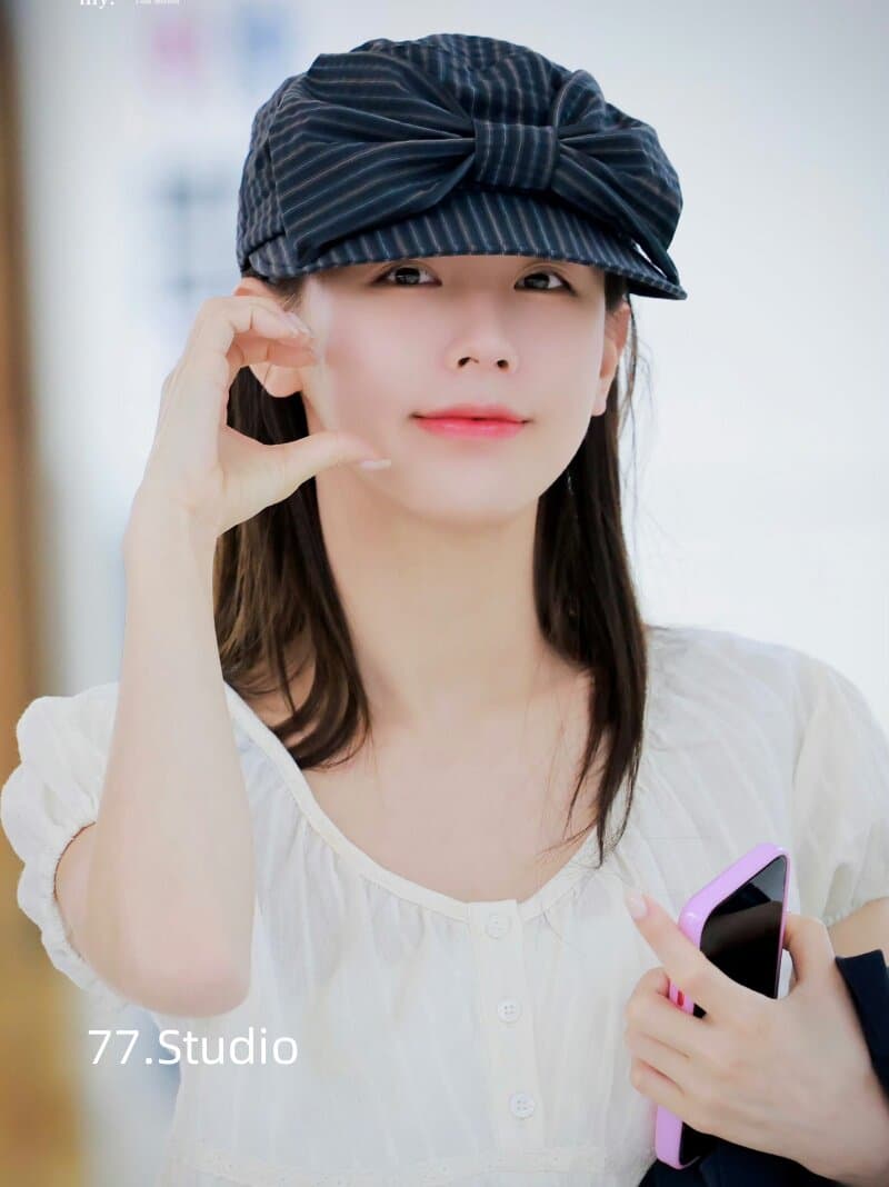 재고 있음 자오 아름다움 지연 하 니켈 그램 닫아 같은 단락 죽임 우는 소리 달콤한 자매 핑크색 거품 소매 라운드 넥 쇼트 스타일 셔츠 상세 이미지 10