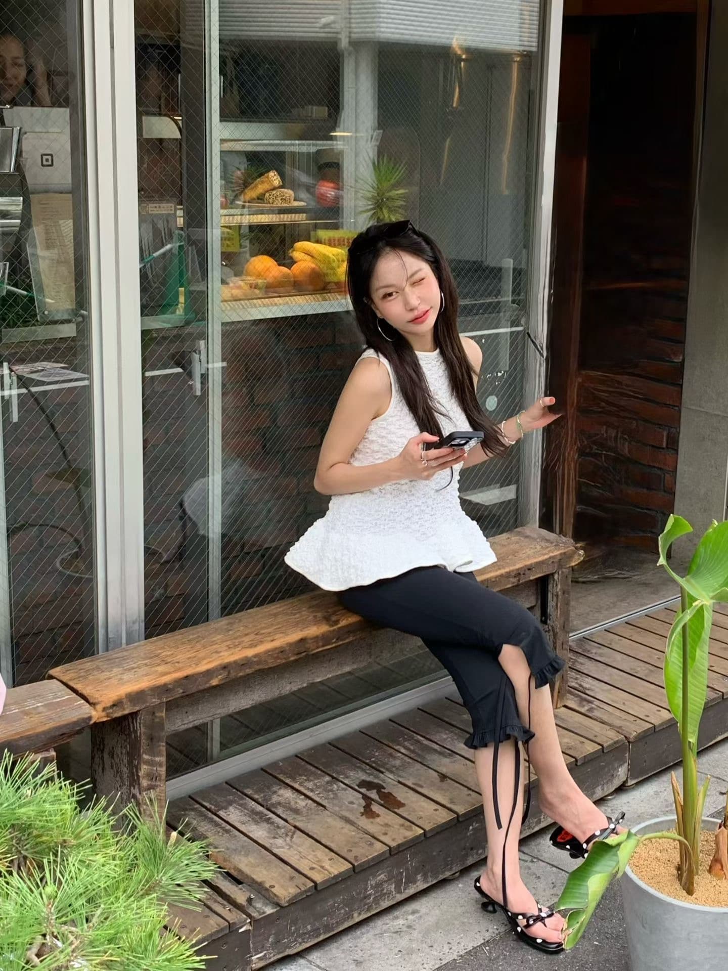 26 여름 고급 센스 한국 새로운 주름 3 차원 프릴 퍼프 민소매 조끼 세련된 맨위 상세 이미지 3
