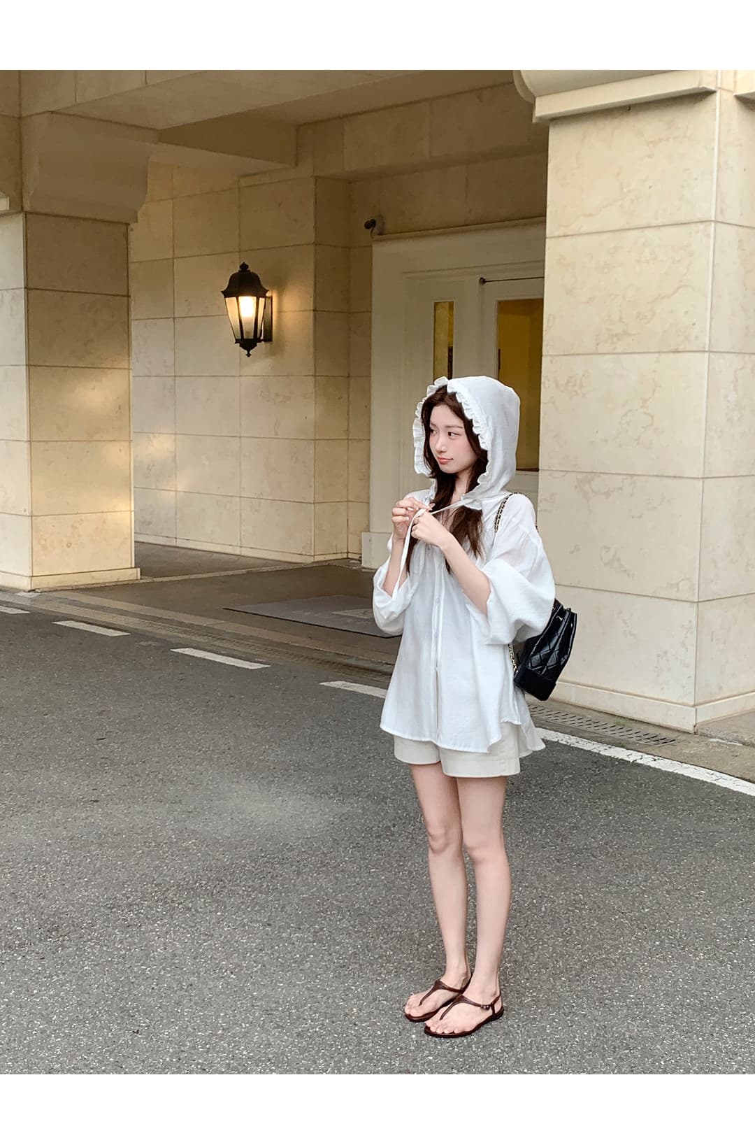 한 부서 레이스 조각 여성 셔츠 여름 루즈핏 얇은 스타일 후드 자외선 차단 셔츠 빅 사이즈 맨위 재킷 상세 이미지 3