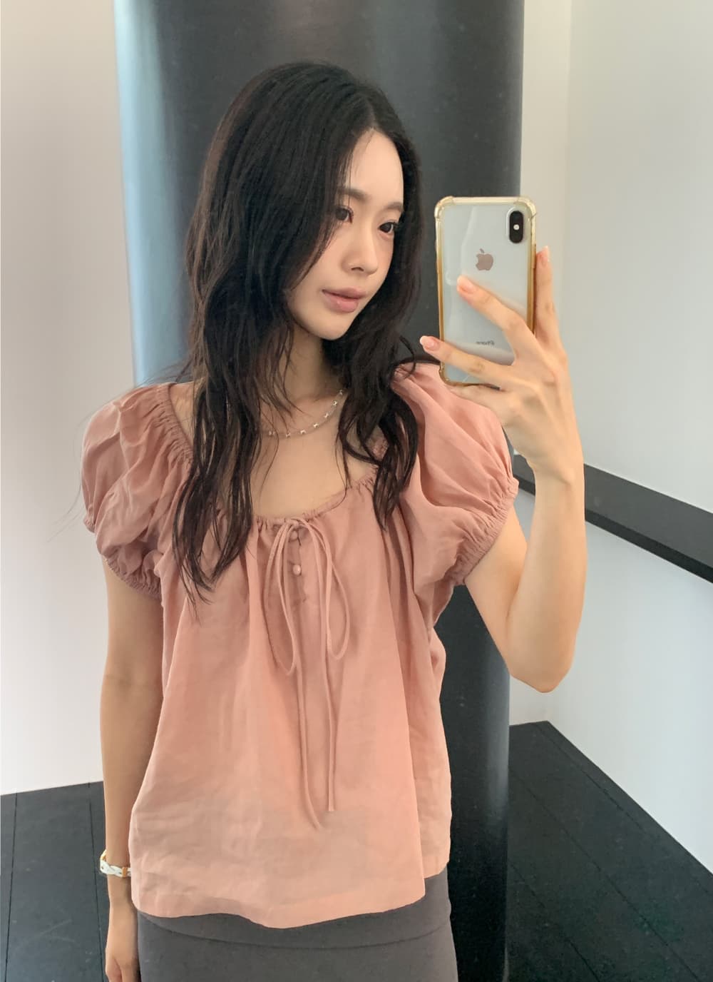 재고 있음 구름 휴일 레이스업 밴딩 거품 소매 안감 느긋한 휴가 센스 맨위 상세 이미지 8
