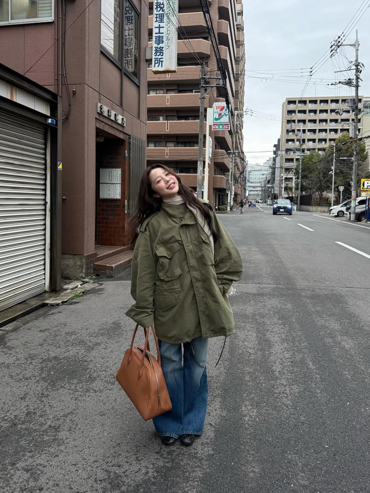 재고 있음 이른 가을 새로운 26 레트로 루즈핏 캐주얼 스탠드 칼라 중간 길이 워크웨어 바람막이 재킷 여성 코트 상세 이미지 3