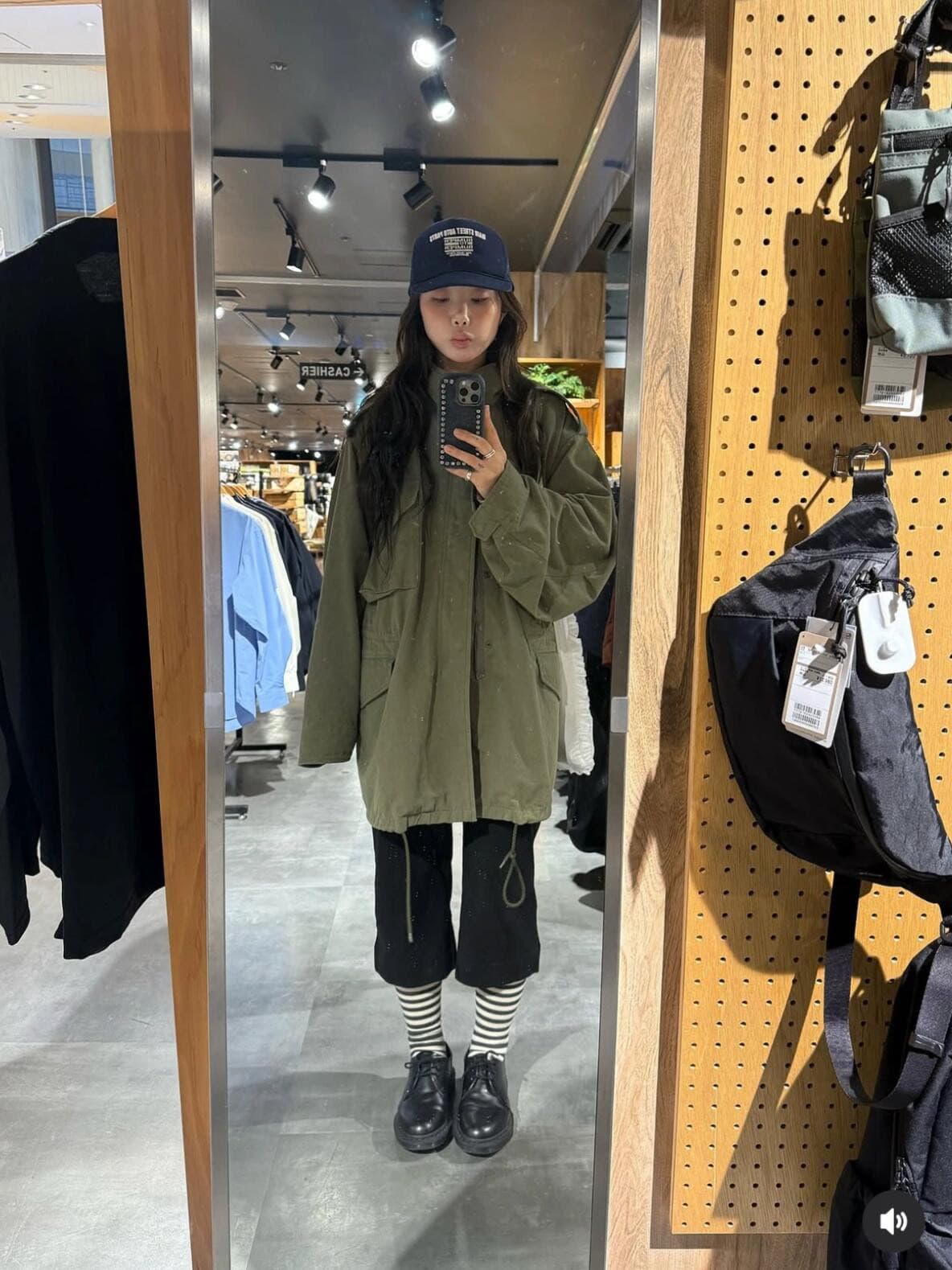 재고 있음 이른 가을 새로운 26 레트로 루즈핏 캐주얼 스탠드 칼라 중간 길이 워크웨어 바람막이 재킷 여성 코트 상세 이미지 14