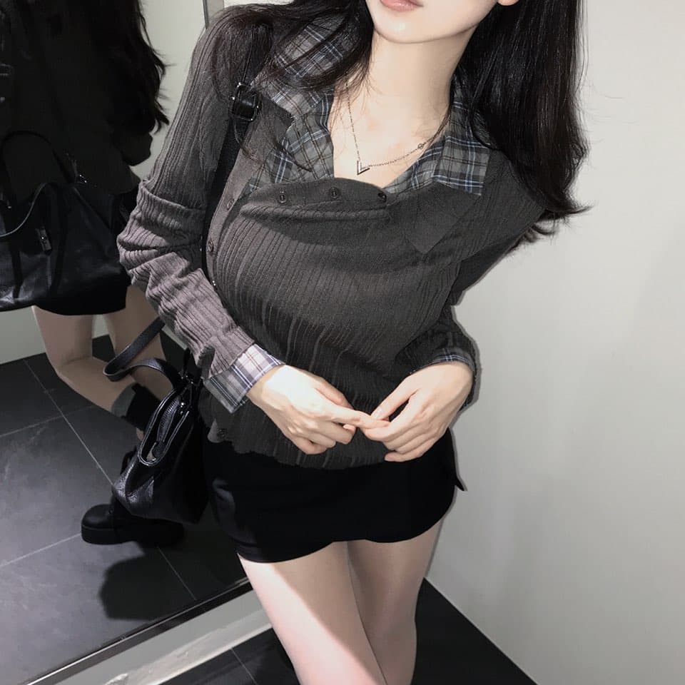 한국 동대문 2026 가을 새로운 폴로 칼라 긴팔 니트 스웨터 여성 셔츠 상세 이미지 3