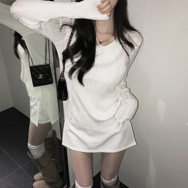 한국 동대문 2026 가을 새로운 폴로 칼라 긴팔 니트 스웨터 여성 셔츠 상세 이미지 25