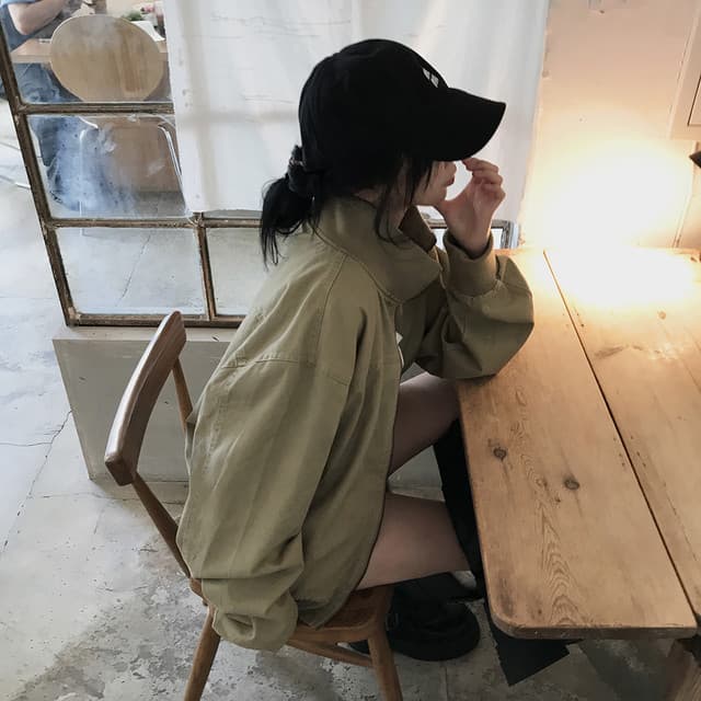 달콤함 소녀 한국 2026 가을 터틀넥 지퍼 워싱 재킷 재킷 지방 공 서비스 플라잉 재킷 상세 이미지 2
