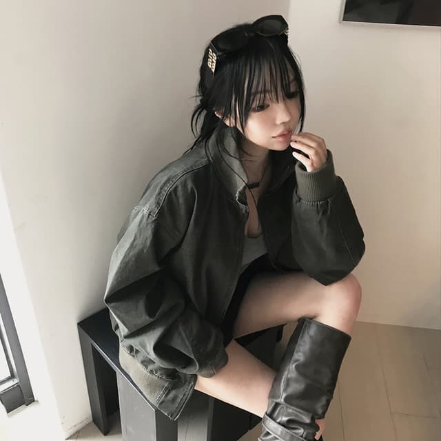 달콤함 소녀 한국 2026 가을 터틀넥 지퍼 워싱 재킷 재킷 지방 공 서비스 플라잉 재킷 상세 이미지 26