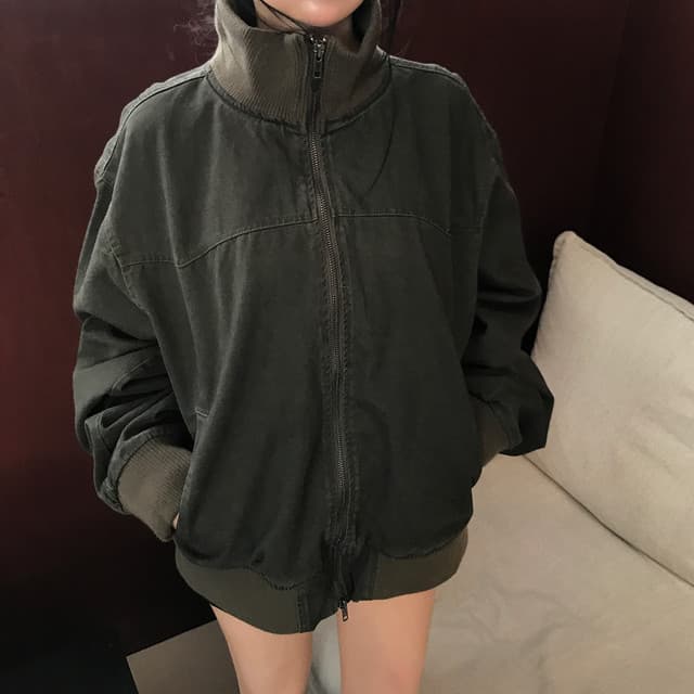 달콤함 소녀 한국 2026 가을 터틀넥 지퍼 워싱 재킷 재킷 지방 공 서비스 플라잉 재킷 상세 이미지 32