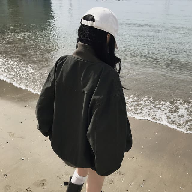 달콤함 소녀 한국 2026 가을 터틀넥 지퍼 워싱 재킷 재킷 지방 공 서비스 플라잉 재킷 상세 이미지 35
