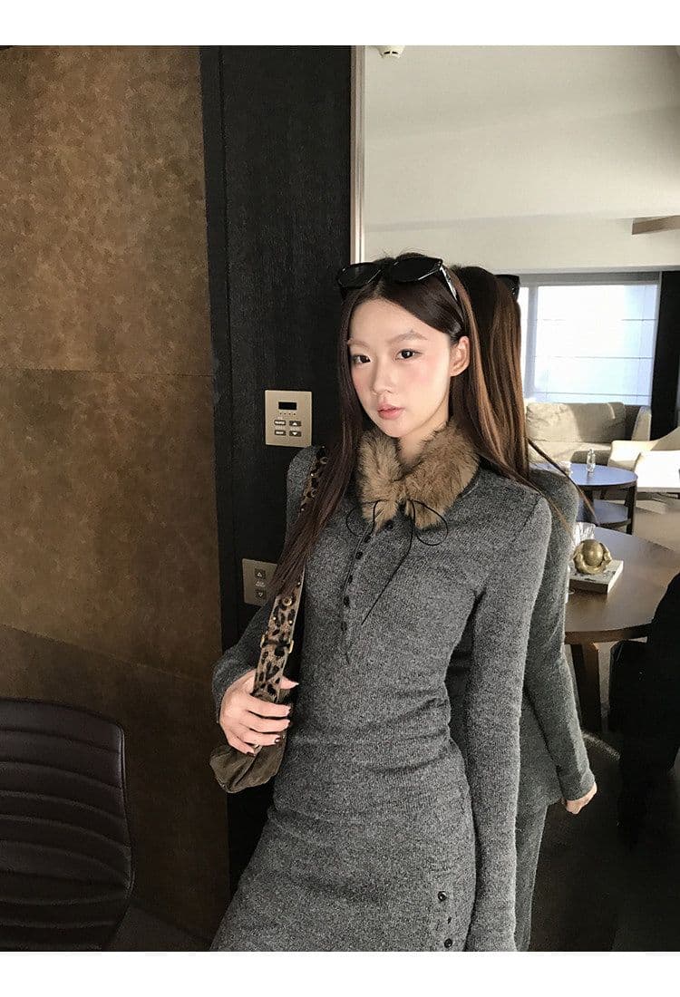 2026 벨트 목도리 인사이드 가져 가라. 기본 셔츠 여성 잘 생긴 긴팔 티셔츠 중간 길이 회색 몸매 가꾸기 맨위 여성 상세 이미지 5