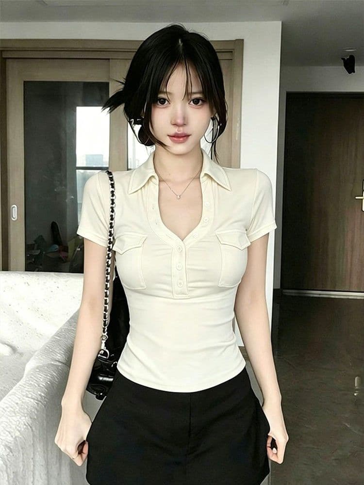2026 고유 한 아름다운 디자인 순수한 욕망 바람 핫걸 반팔 티셔츠 여름 새로운 맨위