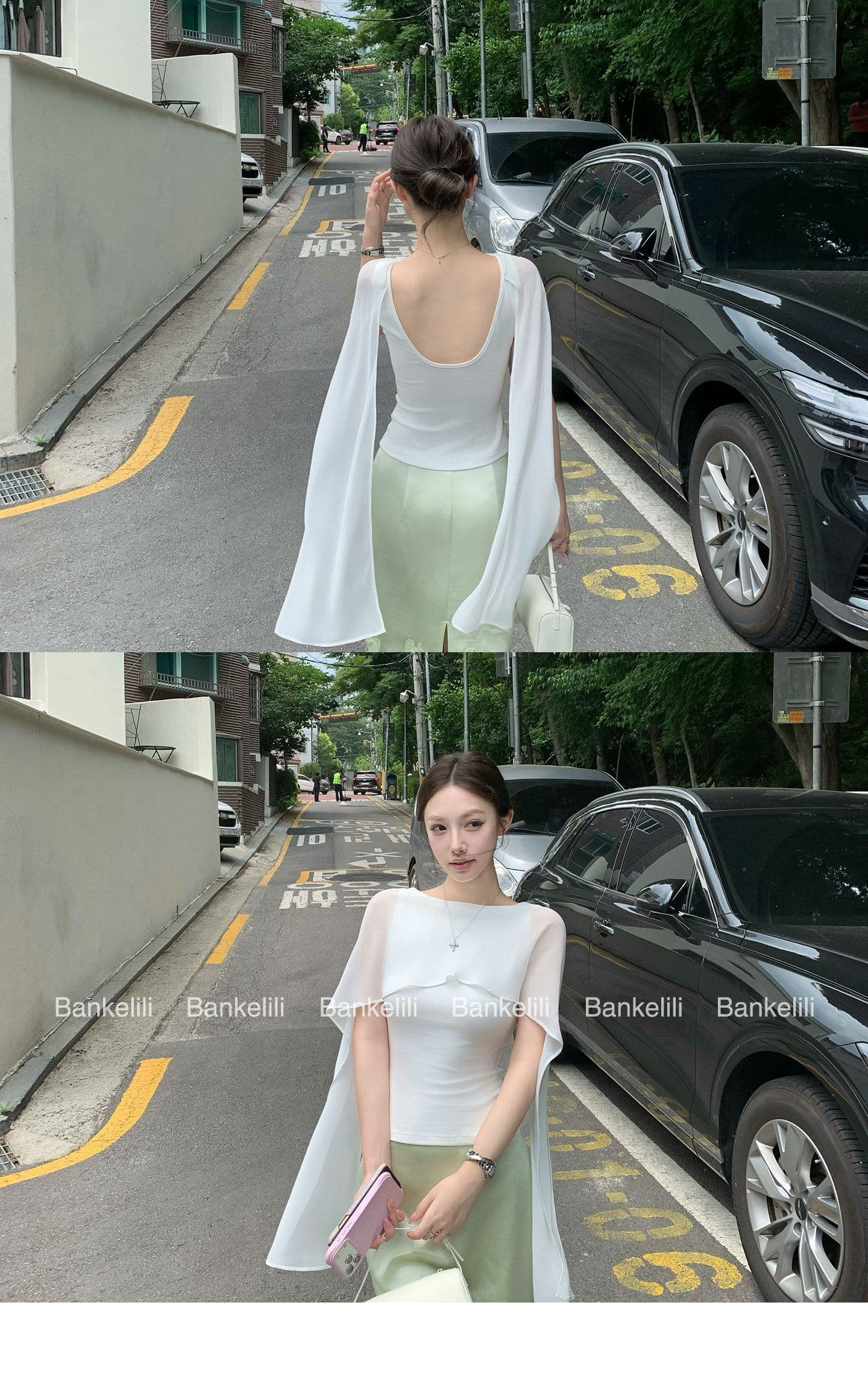 2026 밤나무 코코아 bankelili 새싹 당겨서 미스 Tulle 숄 허리 수축 맨위 여성 상세 이미지 4