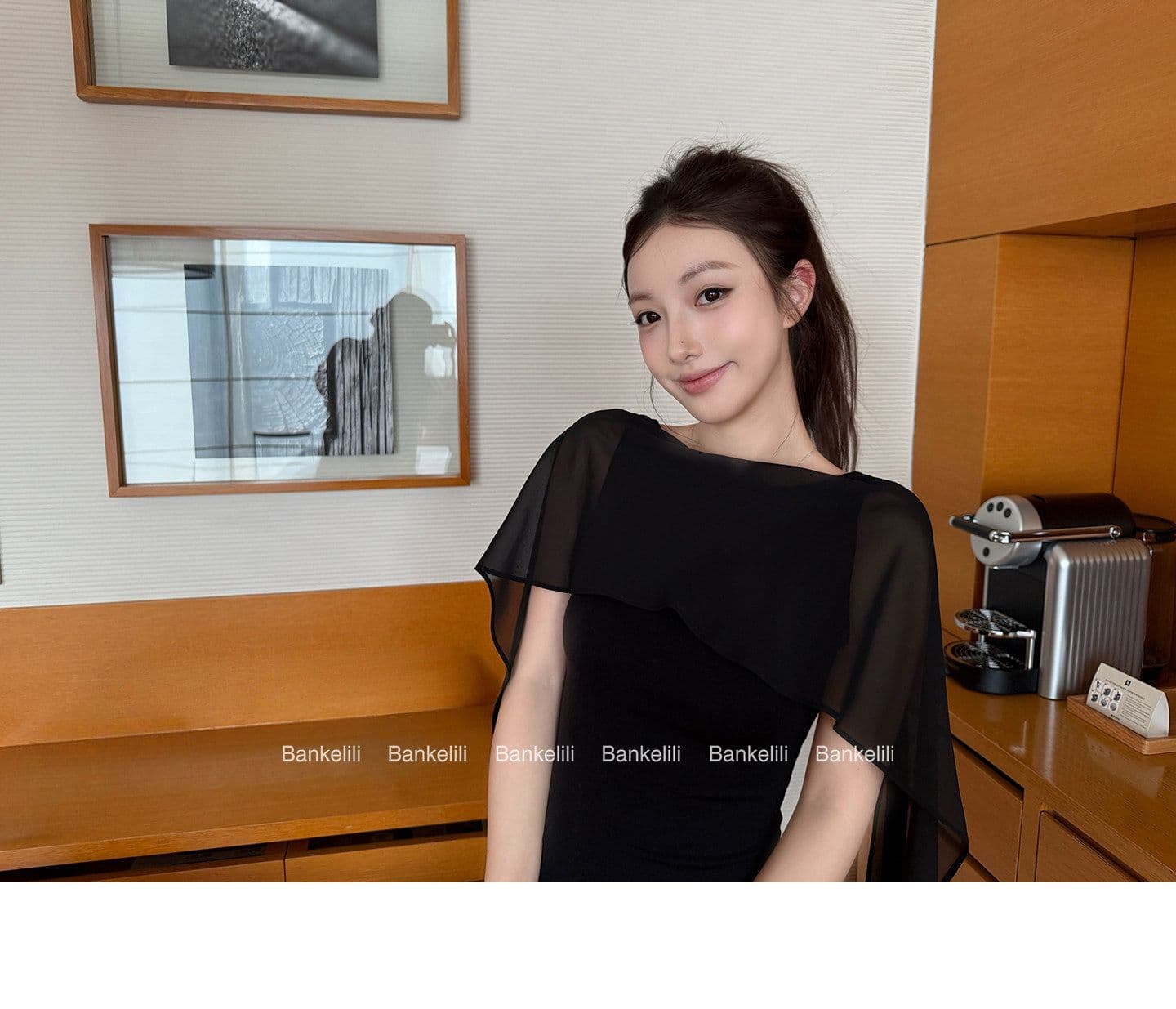 2026 밤나무 코코아 bankelili 새싹 당겨서 미스 Tulle 숄 허리 수축 맨위 여성 상세 이미지 10