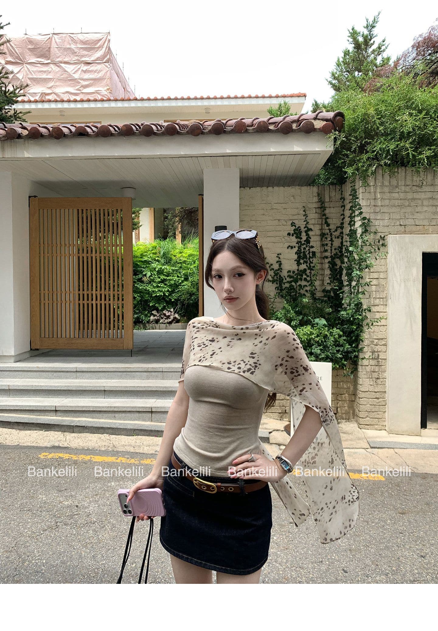 2026 밤나무 코코아 bankelili 새싹 당겨서 미스 Tulle 숄 허리 수축 맨위 여성 상세 이미지 30