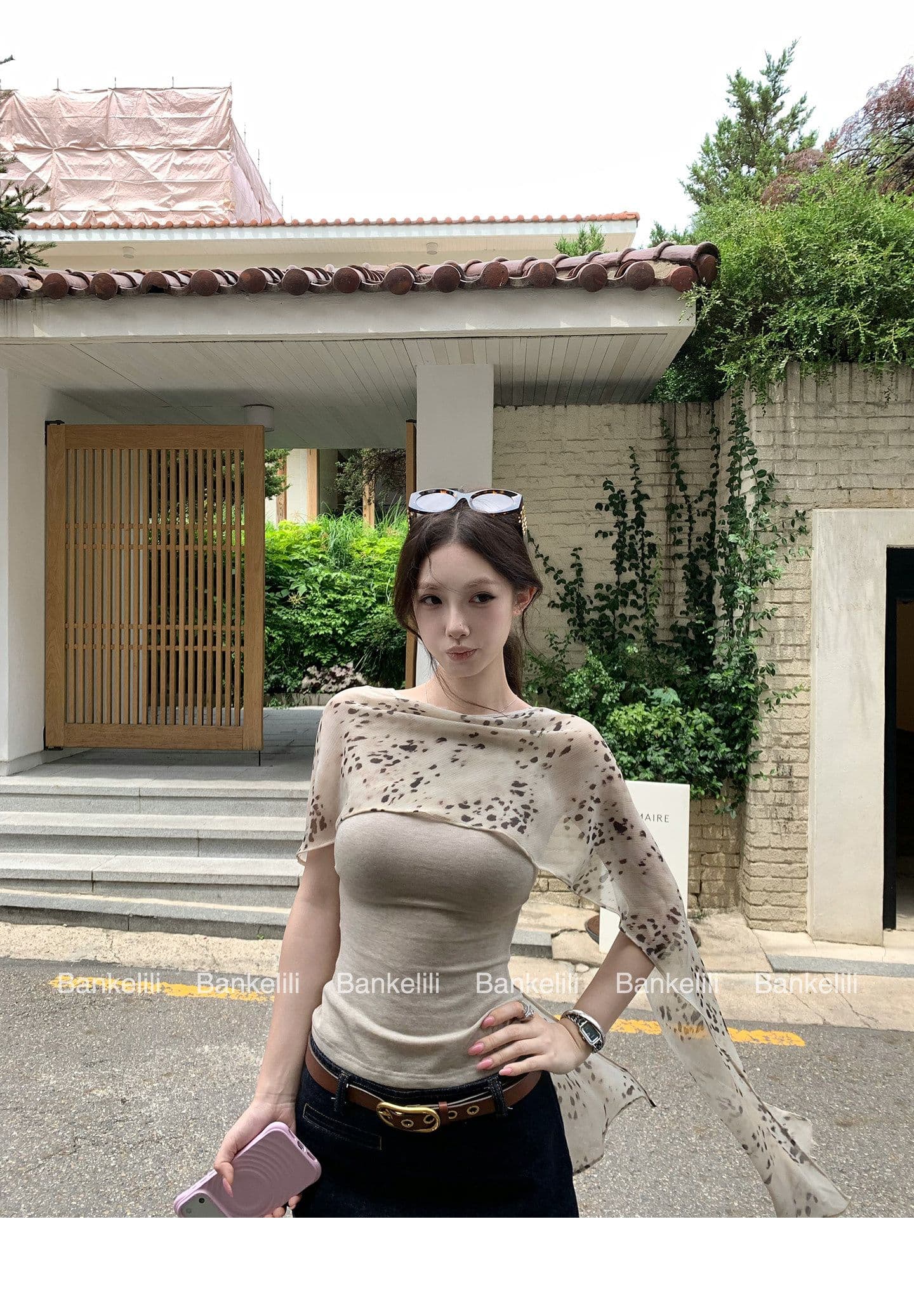 2026 밤나무 코코아 bankelili 새싹 당겨서 미스 Tulle 숄 허리 수축 맨위 여성 상세 이미지 32