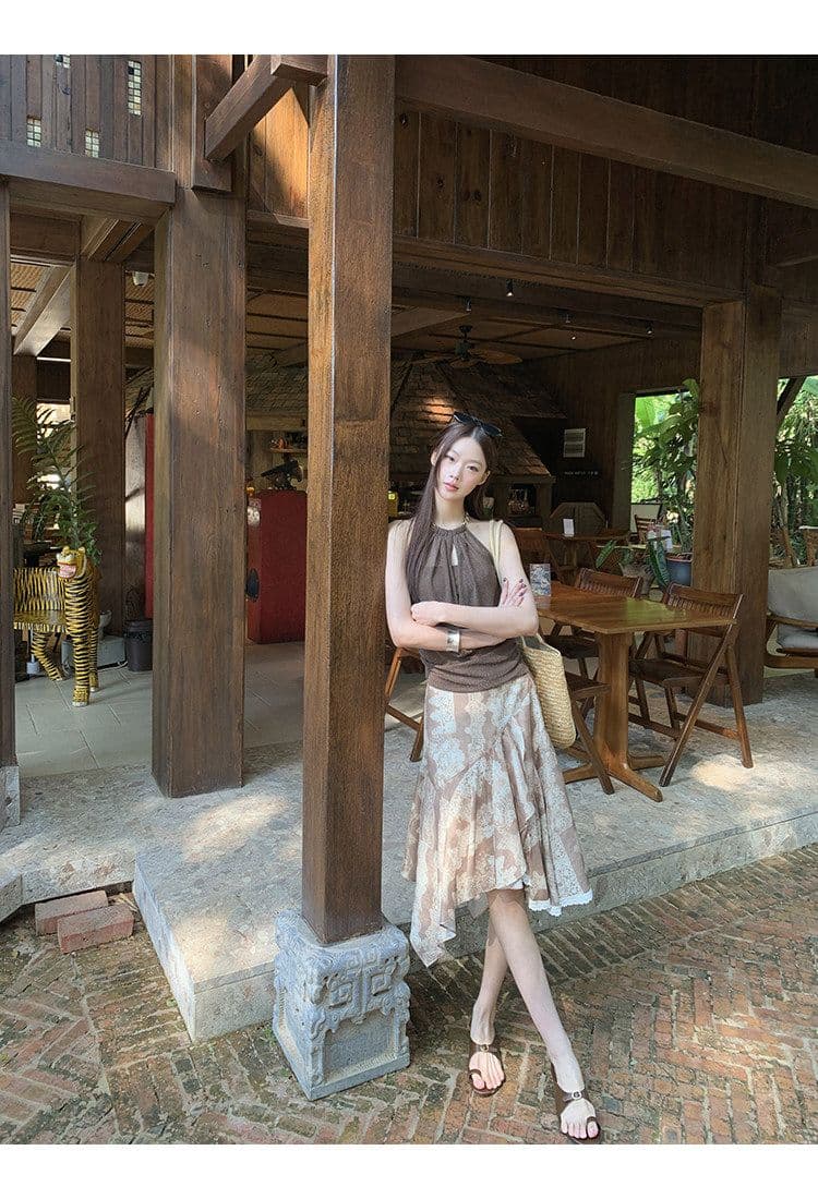 2026 캐미솔 여름 외출용 핫걸 백리스 민소매 흔들다 칼라 행침 목 맨위 상세 이미지 13