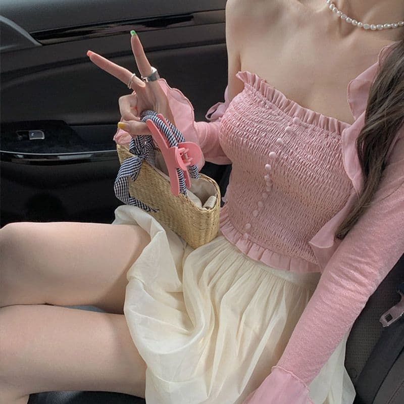 2026 자외선 차단 나팔 소매 쉬폰 오픈 가디건 여성 여름 얇은 스타일 레이스 슈퍼 요정 외부 가져 가라. 블라우스 숄 맨위