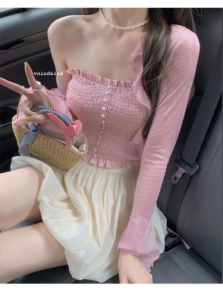 2026 자외선 차단 나팔 소매 쉬폰 오픈 가디건 여성 여름 얇은 스타일 레이스 슈퍼 요정 외부 가져 가라. 블라우스 숄 맨위 상세 이미지 2