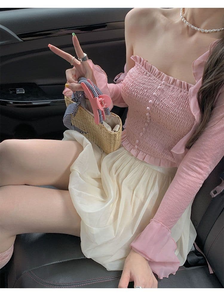 2026 자외선 차단 나팔 소매 쉬폰 오픈 가디건 여성 여름 얇은 스타일 레이스 슈퍼 요정 외부 가져 가라. 블라우스 숄 맨위 상세 이미지 4