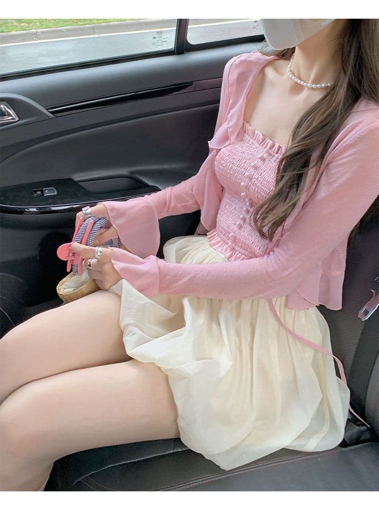 2026 자외선 차단 나팔 소매 쉬폰 오픈 가디건 여성 여름 얇은 스타일 레이스 슈퍼 요정 외부 가져 가라. 블라우스 숄 맨위 상세 이미지 7