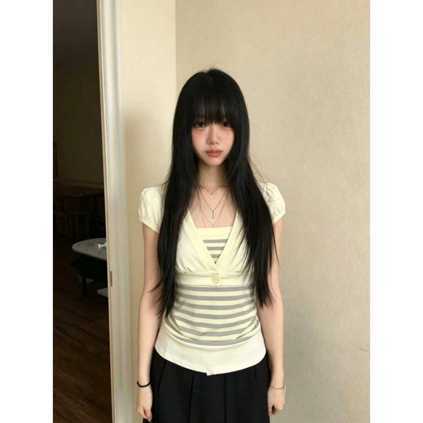 2026 여름 부드러운 연령 감소 몸매 가꾸기 슬림해 보이는 투피스 세트 상세 이미지 3